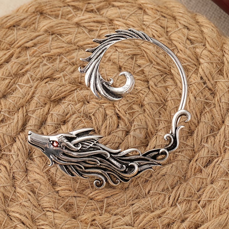 Bohemian Wolf Ear Cuff Copper Wolf Head Wrap